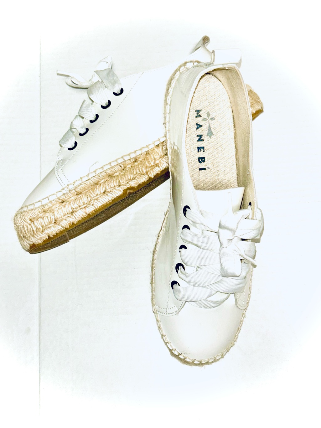 Nwt Manebi White Espadrille Shoes Sneakers
